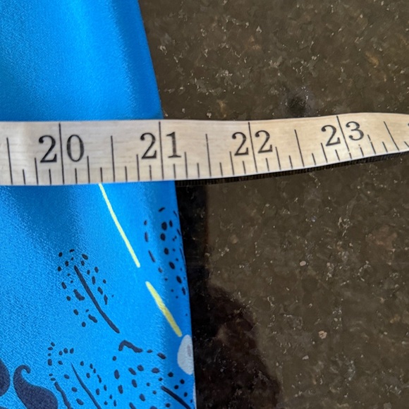 Tibi Blue Floral/Paisley Engineered Print Silk High Waisted Dress Size 6 - Picture 9 of 13